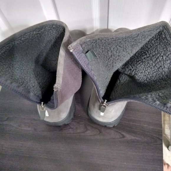 Lands End Suede Back Zip Ankle Boots Size 6.5 Charcoal Grey Color - Picture 4 of 7